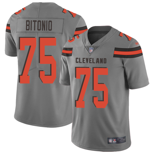 Cleveland Browns Joel Bitonio Men Gray Limited Jersey #75 NFL Football Inverted Legend